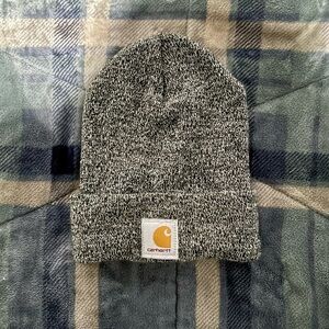Never worn Carhartt beanie, gray, and black